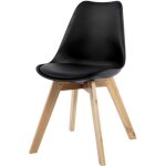 Lot de 6 chaises - home design international - design scandinave - noir mat - simili cuir - bois de hêtre ... Lot de 6 chaises - home design international - design scandinave - noir mat - simili cuir - bois de hêtre ...