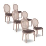 Lot de 6 chaises médaillon louis xvi cannage rotin vintage Lot de 6 chaises médaillon louis xvi cannage rotin vintage