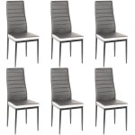 Lot de 6 chaises romane grises bandeau blanc pour salle � manger