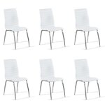 Lot de 6 chaises salle  manger blanches - londres - designetsamaison