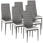 Lot de 6 chaises de salle � manger confort gris - design contemporain - 40 x 39 x 98 cm
