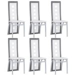 Lot de 6 chaises de salle � manger contemporaines blanc + gris - youluoli