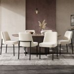 Lot de 6 chaises de salle � manger - coussins dassise rembourr�s - pieds en m�tal - tissu en velours ...