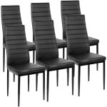 Lot de 6 chaises de salle  manger ou de cuisine design pur cadre en acier noir - style contemporain ...