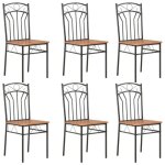 Lot de 6 chaises de salle  manger design scandinave - marron mdf - 40 x 48 x 86 cm