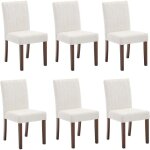 Lot de 6 chaises de salle � manger haut dossier assise rembourr�es - promiracal - pieds en bois confortable ...