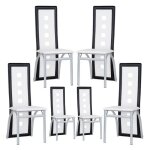 Lot de 6 chaises de salle � manger - huaimeipin - simili blanc - 6 places - m�tal