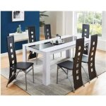 Keke�lot de 6 chaises de salle � manger - simili gris - style contemporain type s - l 50 x p 53 cm