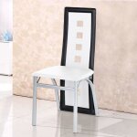 Lot de 6 chaises de salle � manger mixmest - simili noir et blanc - style nordique - l 42. 5 x p 42 cm ...