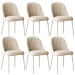 Lot de 6 chaises salle � manger modernes cr�me design nordique confort optimal dossier rembourr� cuisine ...