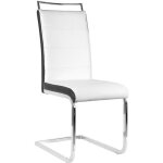 Lot de 6 chaises de salle � manger - pieds en m�tal robustes - blanc et noir