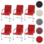 Lot de 6 chaises de salle � manger samara - acier - rouge
