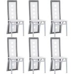 Lot de 6 chaises de salle à manger scandinave siège cuisin similicuir blanc - gris pour cuisine / salon ... Lot de 6 chaises de salle à manger scandinave siège cuisin similicuir blanc - gris pour cuisine / salon ...