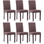 Lot de 6 chaises de salle � manger en tissu marron - mobilier tendances - mya