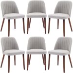 Lot de 6 chaises de salle � manger - toys s - chaises de r�ception en velours et bois massif gris