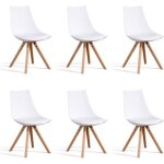 Lot de 6 chaises scandinaves blanches - minsk - designetsamaison