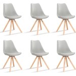 Lot de 6 chaises scandinaves grises - helsinki - designetsamaison