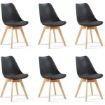 Lot de 6 chaises scandinaves noires - bjorn - designetsamaison