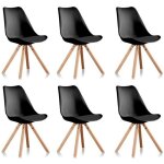 Lot de 6 chaises scandinaves noires - helsinki - designetsamaison