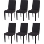 Lot de 6 chaises de sjour littau tissu noir pieds foncs