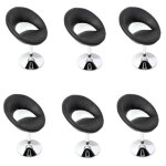 Lot de 6 chaises de sjour palerme - noir - simili - cuir - pivotant  360 - design moderne