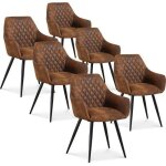Lot de 6 chaises victoria vintage pieds noir