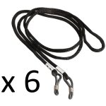 Cordons cordelettes - lot de 6 - 62 cm - noir - synthtique