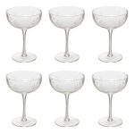 Lot de 6 coupes  champagne design victoria 28cl transparent