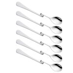 Lot de 6 cuillres long drink avec coude 17 cm cuillres latte yaourt cocktail inox passe au lave - vaisselle ...