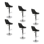 Lot de 6 design tabouret de bar simili noir - chaise de bar r�glable et pivotant pour la cuisine chambre ...