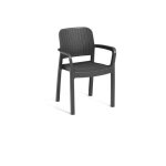 Lot de 6 fauteuils de jardin - allibert by keter - bella - en résine - coloris : gris graphite - empilable ... Lot de 6 fauteuils de jardin - allibert by keter - bella - en résine - coloris : gris graphite - empilable ...