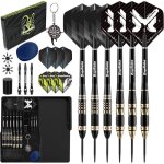 Lot de 6 fl�chettes avec pointe en m�talfl�chettes en acier avec 9 tiges + 12 ailettesfl�chettes professionnel ...