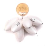 Lot de 6 flotteurs trout master rugby pilots - white - 16x32 mm