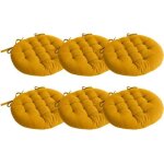 Lot de 6 galettes piques ronde panama moutarde 38x38cm