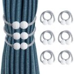 Lot de 6 gris embrasses de rideaux embrasses rideau aimante fentre  billes faux perles boucle de rideau ...