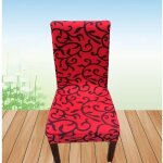 Housse de chaise - lot de 6 - rouge - imprim� floral - lavable et extensible