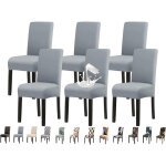 Lot de 6 housses de chaise imperm�ables housses de chaise de salle � manger � dossier haut r�glableshousses ...