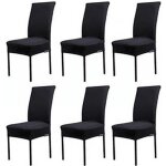 Lot de 6 housses de chaises - noir