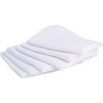 Lot de 6 langes carr� - domiva - blanc - 70x70cm - 100% coton - lavable � 95�c