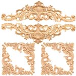 Lot de 6 moulures d�coratives en bois sculpt�es - applique onlay corners - d�coration meuble mur int�rieur ...