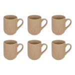 Lot de 6 mugs en c�ramique lya 30cl taupe