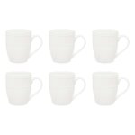 Lot de 6 mugs en porcelaine perle 35cl blanc Lot de 6 mugs en porcelaine perle 35cl blanc