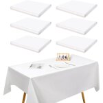 Lot de 6 nappes blanches jetables nappes pour boissons nappes en papier 137 x 274 cm nappes rectangulaires ...
