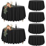 6pcs nappe ronde - 213 cm - nappe impermable ronde en plastique jetable - pour mariages banquet - noir ...