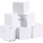 Lot de 6 petits blocs en polystyrne paisseur. 10 cm x 10 cm cubes support carr  dcorer - unique