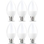 Lot de 6 petites ampoules led en forme de flamme culot edison � vis e14 5 w (�quivalent 40 w) blanc chaud ...