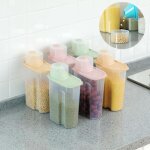 Lot de 6 pices botes de conservation alimentaire en plastique transparent rangement de crales 25l ...