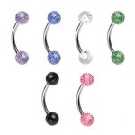 Lot 6 piercings arcade paillettes matheo barre acier chirurgical inoxydable anti allergique sourcil tragus ... Lot 6 piercings arcade paillettes matheo barre acier chirurgical inoxydable anti allergique sourcil tragus ...