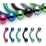 Lot 6 piercings arcade tatiana barre et boules titane inoxydable anti allergique sourcil oreille tragus ...
