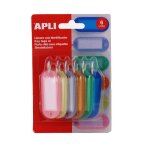 Lot de 6 porte - cl�s avec �tiquette apli assortiment de couleur